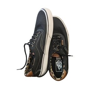 Vans | Black with Interior Cheetah Print | Size 8.5 Womens